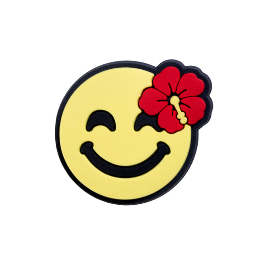 Jam Palz Smiley Face with Red Hibiscus Charm