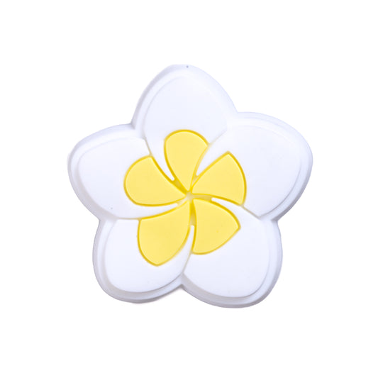 Jam Palz White and Yellow Plumeria Charm